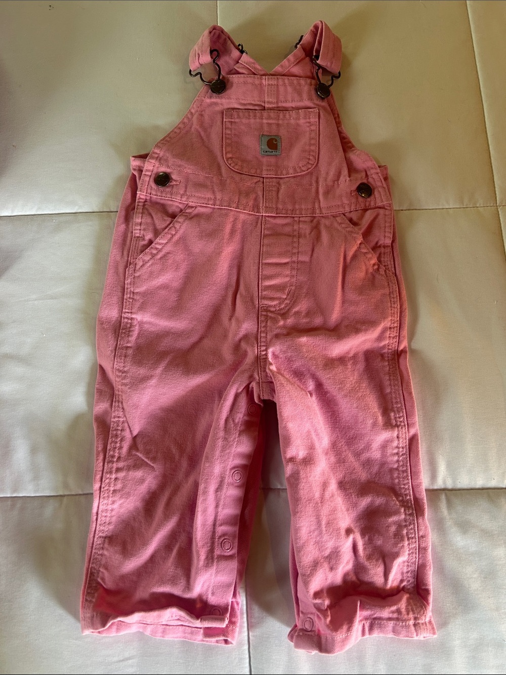 Carhartt Pink Kids Overalls with Chest Pocket